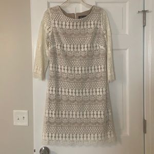 Creme and khaki woman’s dress